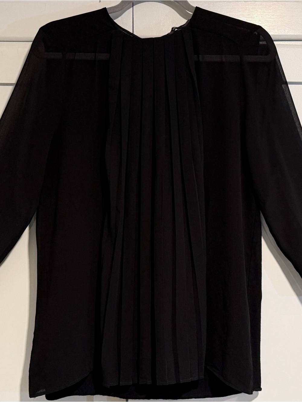 Mango MNG Suit Black Pleated Dress Shirt, Size L